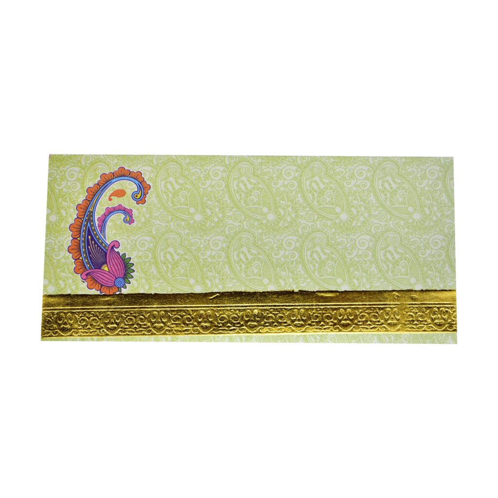 Enveloppe A6 Vert With Cashmere Design (18.2cmx8.5cm) 1PC