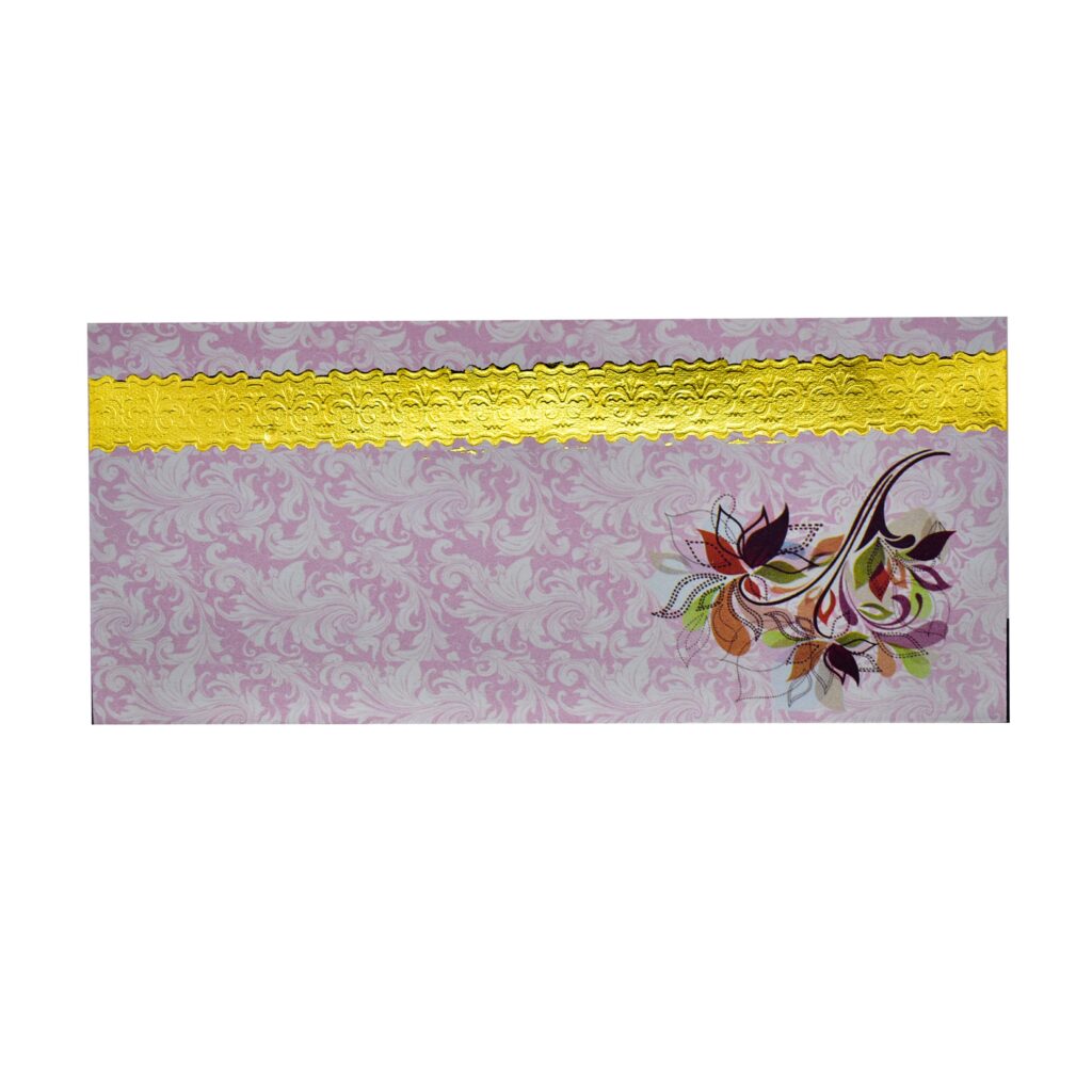 Enveloppe A6 Pink With Flower Design (18.2cm x 8.3cm) 1PC