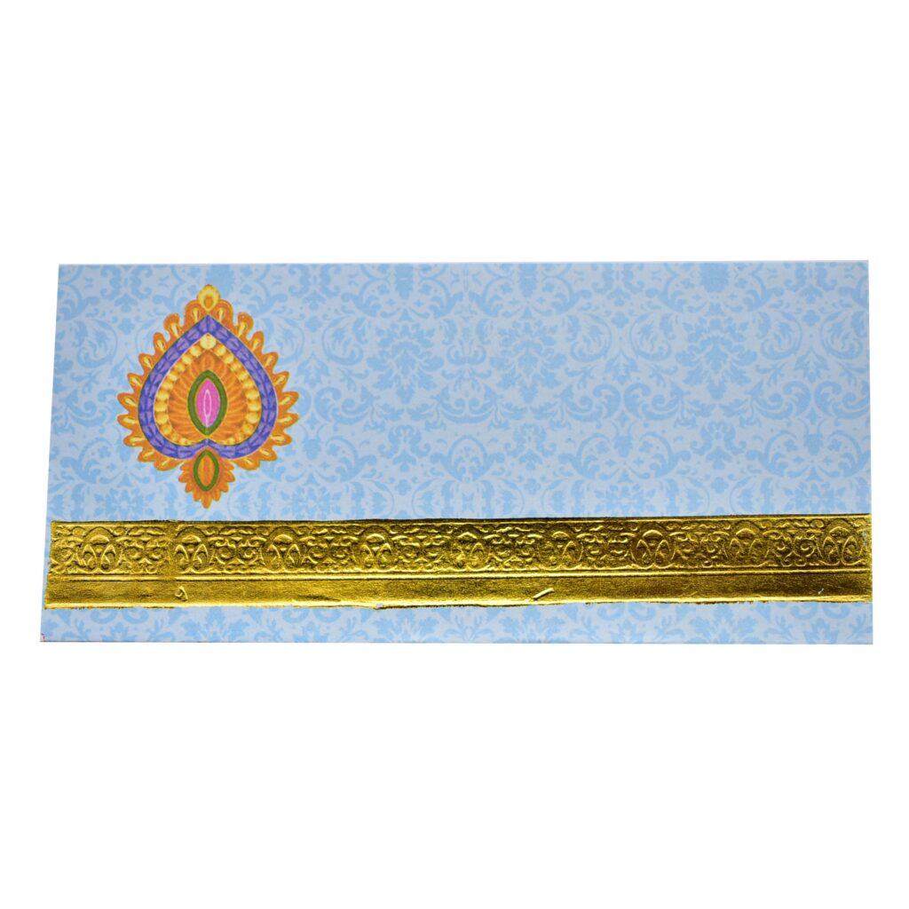 Enveloppe A6 Bleu with Design(18x8.5cm) 1PC