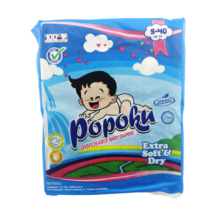 Popoku Disposable Baby Diapers Size S (40 Pcs) – sms