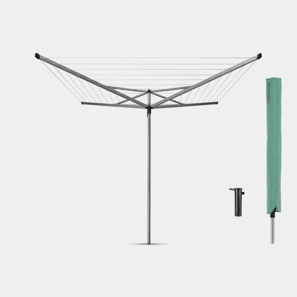 Brabantia Essential 40m + Ground Tube + Acc. Metallic Grey