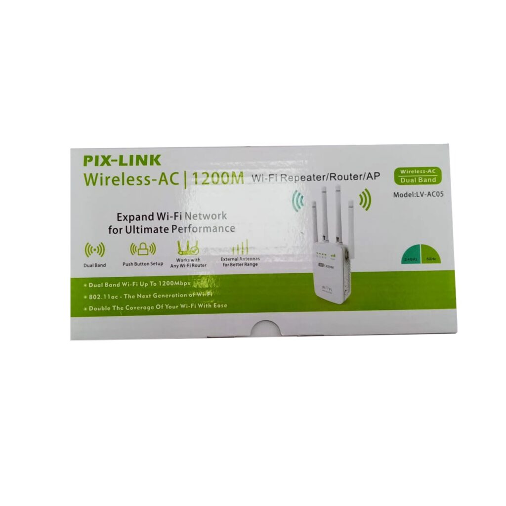 PIX LINK Wireless AC 1200M Wi-Fi Repeater/Router/AP 1Pc