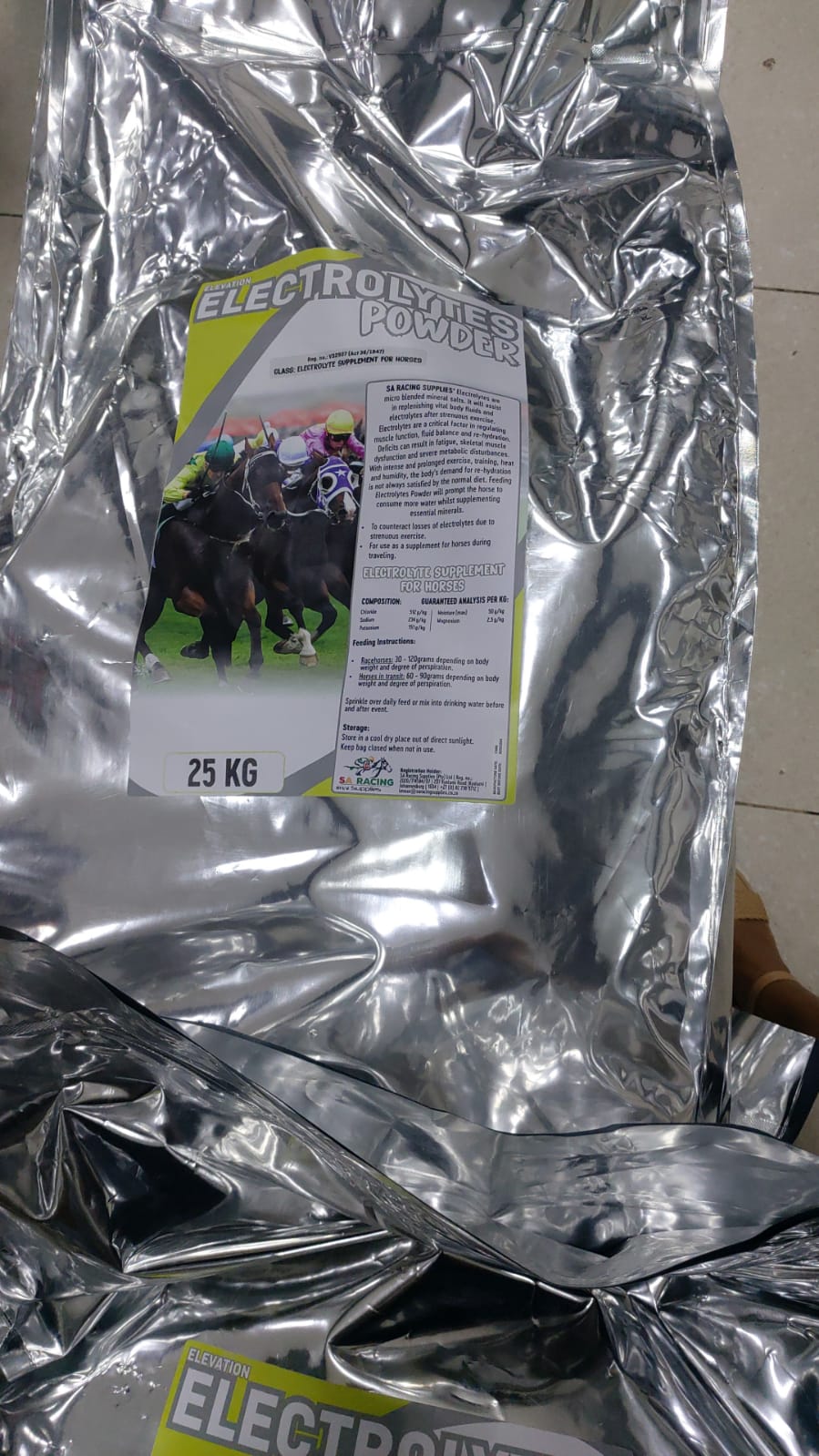 ELECTROLYTES POWDER 25KG(SUPPLEMENT FOR HORSES) sms